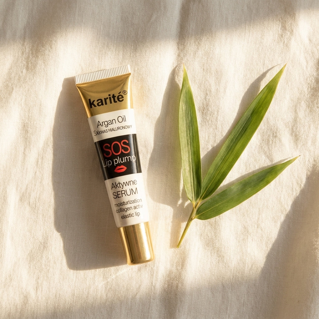 Sérum voluminizador de labios sobre lino crema con hojas de bambú, Panda Cosméticos Paraguay